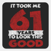 61歳のバデーが私を61誕生日 スクエアシール (正面)