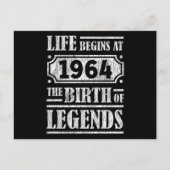 61歳の伝説の誕生日 1964年生まれ 61歳の誕生日 ポストカード (正面)