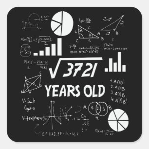 61歳の昔の数学先生61st誕生日ギフト スクエアシール