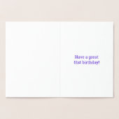 61歳の誕生日おめでとう！　ゴールド箔のカード　「61歳になりました！」 箔カード (内部)