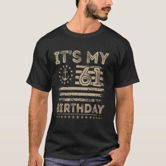 61歳の誕生日おめでとう セーラー アメリカ 海事 舵輪 Tシャツ