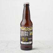 61歳の誕生日おめでとう レトロな雰囲気の「乾杯とビール」 ビールラベル (正面)