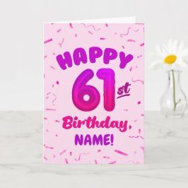 61歳の誕生日お祝いカード カスタムネーム入り カード