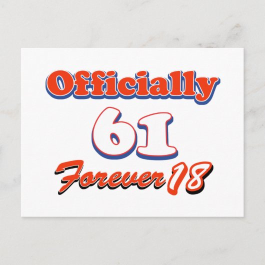 61歳の誕生日デザイン ポストカード (正面)