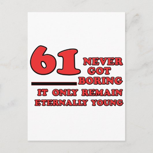 61歳の誕生日デザイン ポストカード (正面)