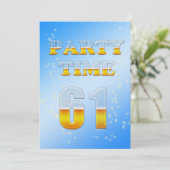 61歳の誕生日パーティー招待状にビールを添えて 招待状 (スタンド正面)