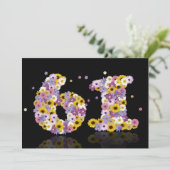 61歳の誕生日パーティー、花の文字 招待状 (スタンド正面)