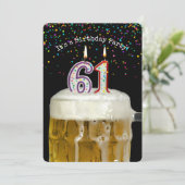 61歳の誕生日ビールパーティー 招待状 (スタンド正面)