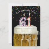 61歳の誕生日ビールパーティー 招待状 (正面)