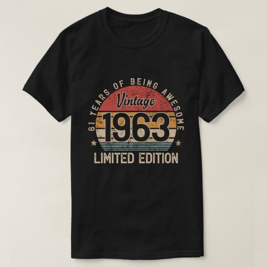 61歳の誕生日プレゼント 1963年限定エディション 61歳の誕生日 Tシャツ (デザイン正面)