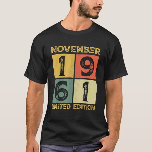 61歳の誕生日飾り 1961年11月 61年間 Tシャツ (正面)