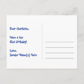 61歳の誕生日:楽しいスター柄、虹61、名前 ポストカード (裏面)