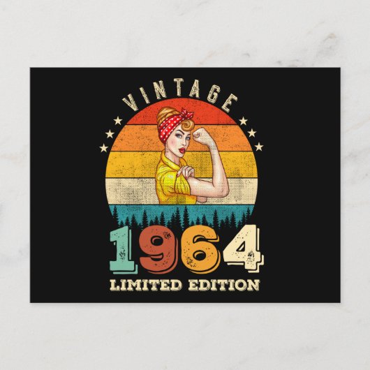 61歳の誕生日 1964年 ヴィンテージ 61歳の誕生日 女性 ポストカード (正面)