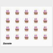 61歳オンお誕生日ケーキ ラウンドシール (シート)