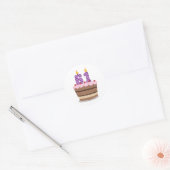 61歳オンお誕生日ケーキ ラウンドシール (封筒)
