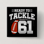 61歳タックルサッカーパーティー61誕生日 缶バッジ (正面)