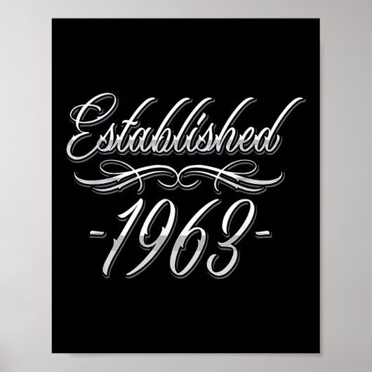 61歳タトゥー恋人誕生年1963 61stバット ポスター (正面)