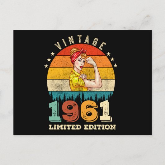 61歳女性誕生日 1961 ヴィンテージ 61歳誕生日 ポストカード (正面)