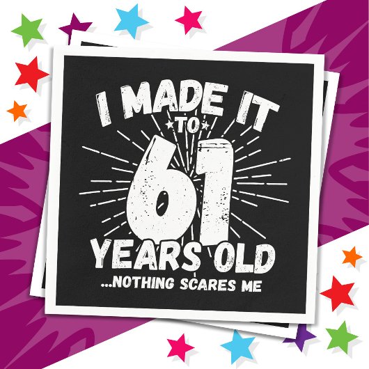 61歳皮肉ミーム61おもしろい誕生日 スタンダードカクテルナプキン