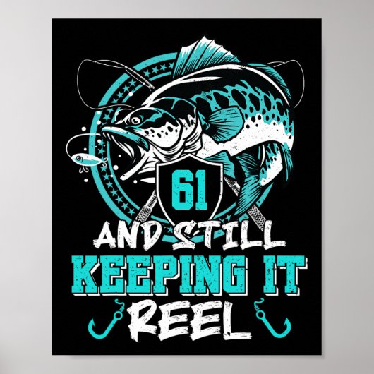 61番目の誕生日おもしろい魚釣り61保はまだIt Re ポスター (正面)