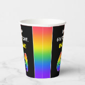 61番目の誕生日カラフル: Rainbow # 61,名前をカスタムする 紙コップ (右)