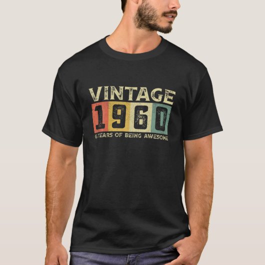 61番目の誕生日ヴィンテージ1960レトロ61年 Tシャツ (正面)