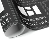 61番目の誕生日:インスパイアアールデコの外観「61」 & Name ラッピングペーパー (ロールコーナー)