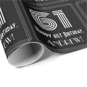 61番目の誕生日:インスパイアアールデコの検索「61」と名前 ラッピングペーパー (ロールコーナー)