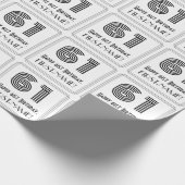 61番目の誕生日:インスパイアアールデコスタイル「61」 +名前 ラッピングペーパー (角)