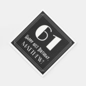 61番目の誕生日~インスパイアアールデコルック"61",名前 スタンダードランチョンナプキン (角)