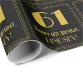 61番目の誕生日~インスパイアアールデコルック"61",名前 ラッピングペーパー (ロールコーナー)