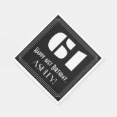 61番目の誕生日:インスパイアアールデコ検索"61" +名前 スタンダードランチョンナプキン (角)