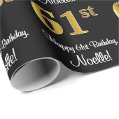 61番目の誕生日:エレガント贅沢なフェイク金ゴールドルック# ラッピングペーパー (ロールコーナー)