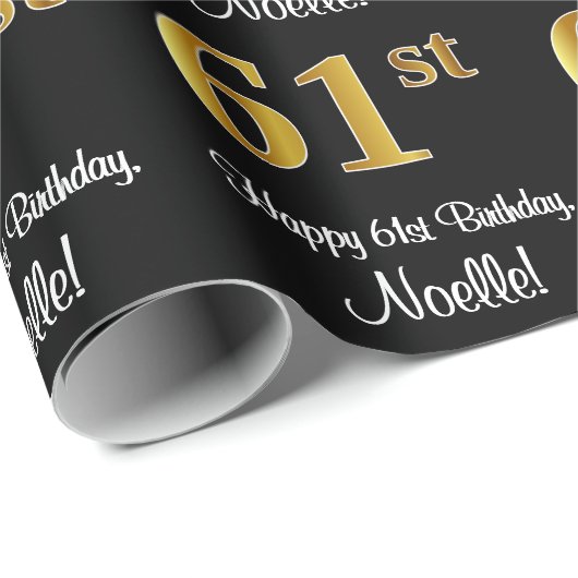 61番目の誕生日:エレガント贅沢なフェイク金ゴールドルック# ラッピングペーパー (ロールコーナー)