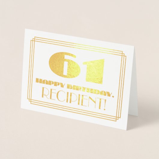 61番目の誕生日、名前+アールデコインスパイアの外観「61」 箔カード (正面)