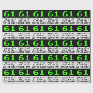 61番目の誕生日- Nerdy/オタク系のスタイル「61」と名前 ラッピングペーパー