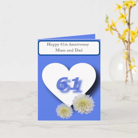 61結婚周年記念 カード (黄色い花)