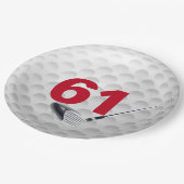 61誕生日ゴルフボールデザイン ペーパープレート (アングル)