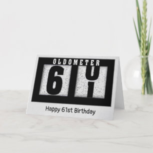 61誕生日用ブラックオドメータ カード