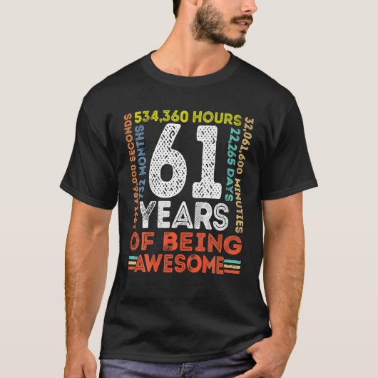 61誕生日素晴らし61歳ヴィンテージレトロ Tシャツ (正面)