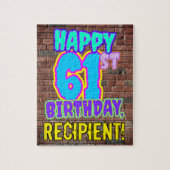 61誕生日～おもしろい、アーバングラフィティインスパイアルック ジグソーパズル (縦)