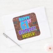 61誕生日-おもしろい、アーバングラフィティインスパイアルック スクエアシール (封筒)