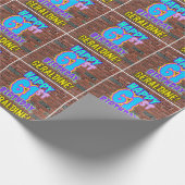 61誕生日:おもしろい、アーバングラフィティインスパイアルック ラッピングペーパー (角)