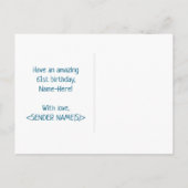 61誕生日:はっきりした,おもしろい,シンプル虹, 61 ポストカード (裏面)