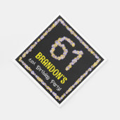 61誕生日:フローラ花数、名前をカスタムする スタンダードランチョンナプキン (角)