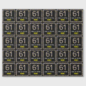 61誕生日:フローラ花数、名前をカスタムする ラッピングペーパー (フラット)