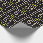 61誕生日:フローラ花数、名前をカスタムする ラッピングペーパー (角)