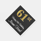 61誕生日～ラグジュアリーエレガントなフェイク金ゴールドルック# スタンダードランチョンナプキン (角)