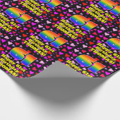 61誕生日：愛するハートパターン、虹# 61 ラッピングペーパー (角)