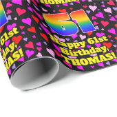 61誕生日：愛するハートパターン、虹# 61 ラッピングペーパー (ロールコーナー)